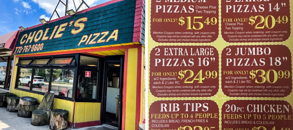 Cholies Pizza Menu