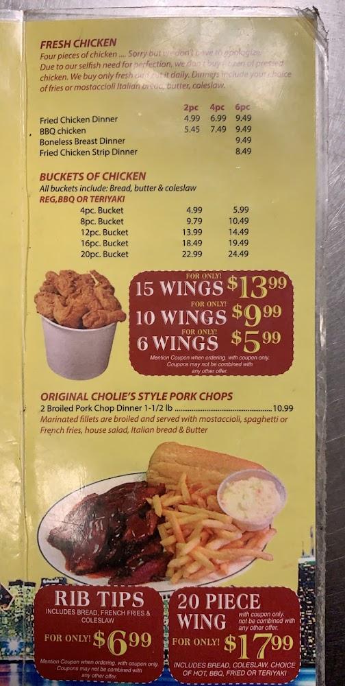 Cholies Pizza Menu image 2